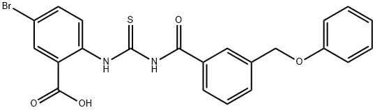 5-BROMO-2-[[[[3-(PHENOXYMETHYL)BENZOYL]AMINO]THIOXOMETHYL]AMINO]-BENZOIC ACID Structure