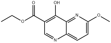 4-Hydroxy-6-Methoxy-[1,5]naphthyridine-3- carboxylic Acid Ethyl Ester 化学構造式