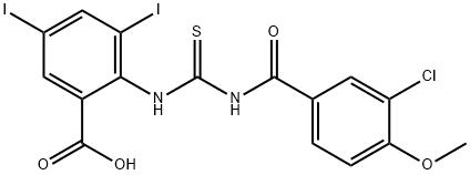 2-[[[(3-CHLORO-4-METHOXYBENZOYL)AMINO]THIOXOMETHYL]AMINO]-3,5-DIIODO-BENZOIC ACID Structure