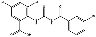 2-[[[(3-BROMOBENZOYL)AMINO]THIOXOMETHYL]AMINO]-3,5-DICHLORO-BENZOIC ACID Struktur