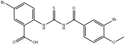 5-BROMO-2-[[[(3-BROMO-4-METHOXYBENZOYL)AMINO]THIOXOMETHYL]AMINO]-BENZOIC ACID Struktur