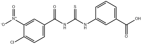 3-[[[(4-CHLORO-3-NITROBENZOYL)AMINO]THIOXOMETHYL]AMINO]-BENZOIC ACID Struktur