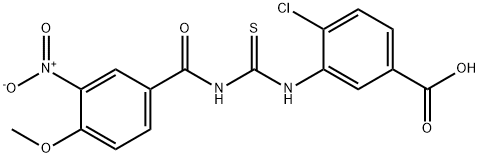 4-CHLORO-3-[[[(4-METHOXY-3-NITROBENZOYL)AMINO]THIOXOMETHYL]AMINO]-BENZOIC ACID Structure