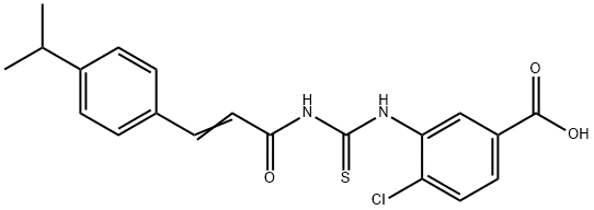 4-CHLORO-3-[[[[3-[4-(1-METHYLETHYL)PHENYL]-1-OXO-2-PROPENYL]AMINO]THIOXOMETHYL]AMINO]-BENZOIC ACID Structure