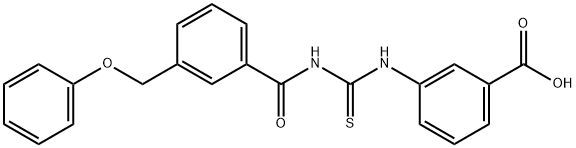 3-[[[[3-(PHENOXYMETHYL)BENZOYL]AMINO]THIOXOMETHYL]AMINO]-BENZOIC ACID 化学構造式