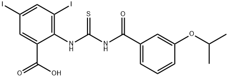 3,5-DIIODO-2-[[[[3-(1-METHYLETHOXY)BENZOYL]AMINO]THIOXOMETHYL]AMINO]-BENZOIC ACID Struktur