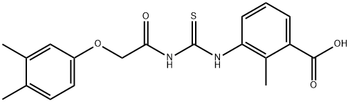 3-[[[[(3,4-DIMETHYLPHENOXY)ACETYL]AMINO]THIOXOMETHYL]AMINO]-2-METHYL-BENZOIC ACID 化学構造式