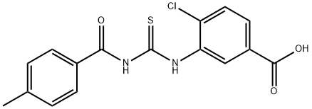 4-CHLORO-3-[[[(4-METHYLBENZOYL)AMINO]THIOXOMETHYL]AMINO]-BENZOIC ACID Structure