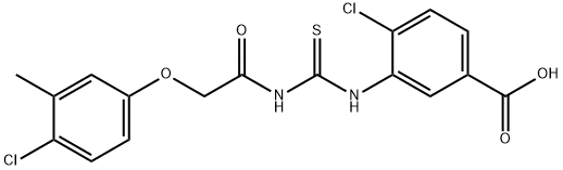 4-CHLORO-3-[[[[(4-CHLORO-3-METHYLPHENOXY)ACETYL]AMINO]THIOXOMETHYL]AMINO]-BENZOIC ACID 化学構造式