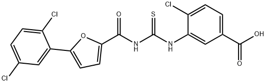 4-CHLORO-3-[[[[[5-(2,5-DICHLOROPHENYL)-2-FURANYL]CARBONYL]AMINO]THIOXOMETHYL]AMINO]-BENZOIC ACID 结构式