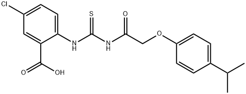 5-CHLORO-2-[[[[[4-(1-METHYLETHYL)PHENOXY]ACETYL]AMINO]THIOXOMETHYL]AMINO]-BENZOIC ACID,532422-25-6,结构式