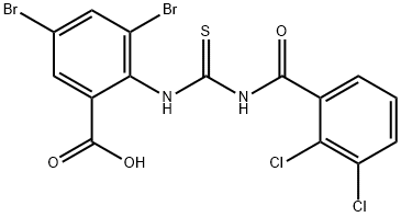 3,5-DIBROMO-2-[[[(2,3-DICHLOROBENZOYL)AMINO]THIOXOMETHYL]AMINO]-BENZOIC ACID Structure