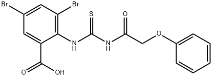 3,5-DIBROMO-2-[[[(PHENOXYACETYL)AMINO]THIOXOMETHYL]AMINO]-BENZOIC ACID Structure