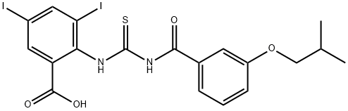 3,5-DIIODO-2-[[[[3-(2-METHYLPROPOXY)BENZOYL]AMINO]THIOXOMETHYL]AMINO]-BENZOIC ACID 化学構造式