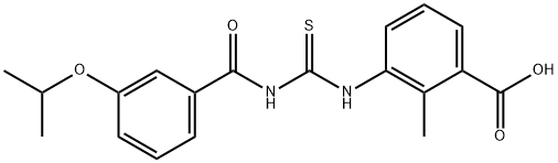 2-METHYL-3-[[[[3-(1-METHYLETHOXY)BENZOYL]AMINO]THIOXOMETHYL]AMINO]-BENZOIC ACID 化学構造式