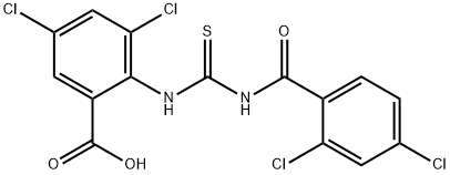 3,5-DICHLORO-2-[[[(2,4-DICHLOROBENZOYL)AMINO]THIOXOMETHYL]AMINO]-BENZOIC ACID,532423-11-3,结构式