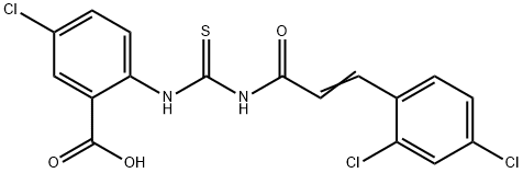 5-CHLORO-2-[[[[3-(2,4-DICHLOROPHENYL)-1-OXO-2-PROPENYL]AMINO]THIOXOMETHYL]AMINO]-BENZOIC ACID Structure