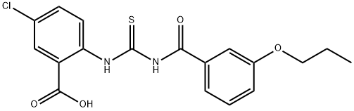 5-CHLORO-2-[[[(3-PROPOXYBENZOYL)AMINO]THIOXOMETHYL]AMINO]-BENZOIC ACID Struktur