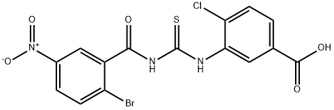 3-[[[(2-BROMO-5-NITROBENZOYL)AMINO]THIOXOMETHYL]AMINO]-4-CHLORO-BENZOIC ACID Structure