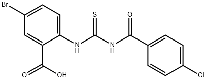 5-BROMO-2-[[[(4-CHLOROBENZOYL)AMINO]THIOXOMETHYL]AMINO]-BENZOIC ACID Struktur