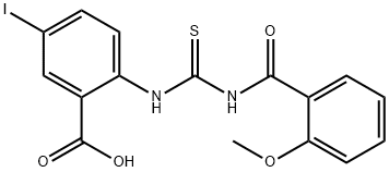 5-IODO-2-[[[(2-METHOXYBENZOYL)AMINO]THIOXOMETHYL]AMINO]-BENZOIC ACID 化学構造式