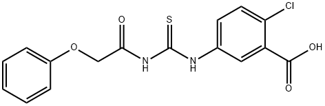 2-CHLORO-5-[[[(PHENOXYACETYL)AMINO]THIOXOMETHYL]AMINO]-BENZOIC ACID Structure