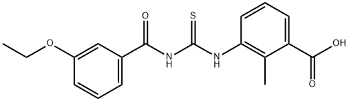 3-[[[(3-ETHOXYBENZOYL)AMINO]THIOXOMETHYL]AMINO]-2-METHYL-BENZOIC ACID 化学構造式