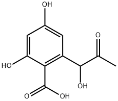 2,4-dihydroxy-6-(1-hydroxy-2-oxopropyl)benzoic acid Structure