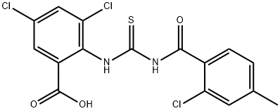 3,5-DICHLORO-2-[[[(2-CHLORO-4-METHYLBENZOYL)AMINO]THIOXOMETHYL]AMINO]-BENZOIC ACID Structure