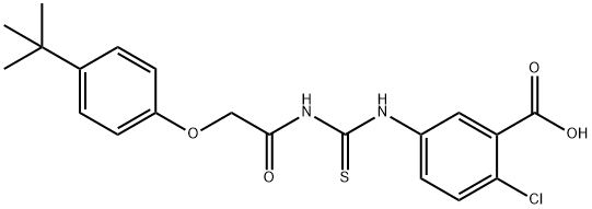 2-CHLORO-5-[[[[[4-(1,1-DIMETHYLETHYL)PHENOXY]ACETYL]AMINO]THIOXOMETHYL]AMINO]-BENZOIC ACID Structure
