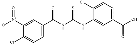 4-CHLORO-3-[[[(4-CHLORO-3-NITROBENZOYL)AMINO]THIOXOMETHYL]AMINO]-BENZOIC ACID Structure