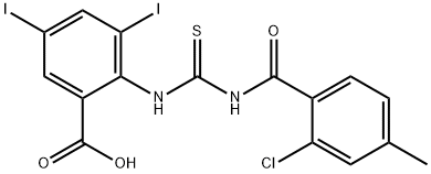 2-[[[(2-CHLORO-4-METHYLBENZOYL)AMINO]THIOXOMETHYL]AMINO]-3,5-DIIODO-BENZOIC ACID Structure