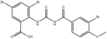 3,5-DIBROMO-2-[[[(3-BROMO-4-METHOXYBENZOYL)AMINO]THIOXOMETHYL]AMINO]-BENZOIC ACID Structure