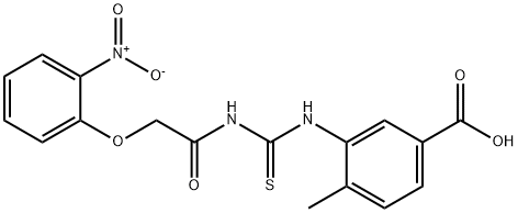 4-METHYL-3-[[[[(2-NITROPHENOXY)ACETYL]AMINO]THIOXOMETHYL]AMINO]-BENZOIC ACID 结构式