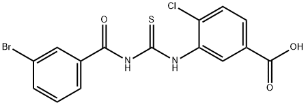 3-[[[(3-BROMOBENZOYL)AMINO]THIOXOMETHYL]AMINO]-4-CHLORO-BENZOIC ACID Structure