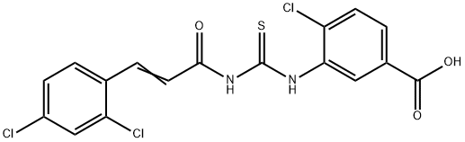 4-CHLORO-3-[[[[3-(2,4-DICHLOROPHENYL)-1-OXO-2-PROPENYL]AMINO]THIOXOMETHYL]AMINO]-BENZOIC ACID,532941-63-2,结构式