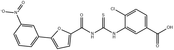 4-CHLORO-3-[[[[[5-(3-NITROPHENYL)-2-FURANYL]CARBONYL]AMINO]THIOXOMETHYL]AMINO]-BENZOIC ACID Structure