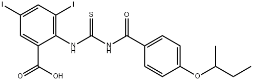 3,5-DIIODO-2-[[[[4-(1-METHYLPROPOXY)BENZOYL]AMINO]THIOXOMETHYL]AMINO]-BENZOIC ACID 化学構造式
