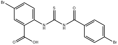 5-BROMO-2-[[[(4-BROMOBENZOYL)AMINO]THIOXOMETHYL]AMINO]-BENZOIC ACID 化学構造式