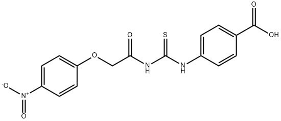 4-[[[[(4-NITROPHENOXY)ACETYL]AMINO]THIOXOMETHYL]AMINO]-BENZOIC ACID Structure