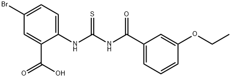 5-BROMO-2-[[[(3-ETHOXYBENZOYL)AMINO]THIOXOMETHYL]AMINO]-BENZOIC ACID Structure
