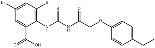 3,5-DIBROMO-2-[[[[(4-ETHYLPHENOXY)ACETYL]AMINO]THIOXOMETHYL]AMINO]-BENZOIC ACID|