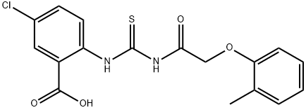 5-CHLORO-2-[[[[(2-METHYLPHENOXY)ACETYL]AMINO]THIOXOMETHYL]AMINO]-BENZOIC ACID,532949-37-4,结构式