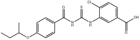 4-CHLORO-3-[[[[4-(1-METHYLPROPOXY)BENZOYL]AMINO]THIOXOMETHYL]AMINO]-BENZOIC ACID Struktur