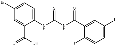 5-BROMO-2-[[[(2,5-DIIODOBENZOYL)AMINO]THIOXOMETHYL]AMINO]-BENZOIC ACID,532950-42-8,结构式