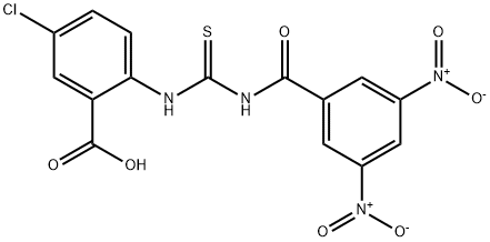 5-CHLORO-2-[[[(3,5-DINITROBENZOYL)AMINO]THIOXOMETHYL]AMINO]-BENZOIC ACID 化学構造式
