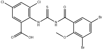 3,5-DICHLORO-2-[[[(3,5-DIBROMO-2-METHOXYBENZOYL)AMINO]THIOXOMETHYL]AMINO]-BENZOIC ACID Struktur
