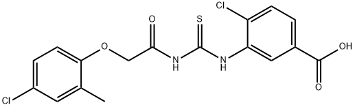 4-CHLORO-3-[[[[(4-CHLORO-2-METHYLPHENOXY)ACETYL]AMINO]THIOXOMETHYL]AMINO]-BENZOIC ACID Struktur