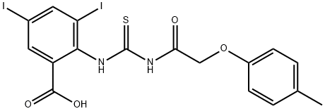 3,5-DIIODO-2-[[[[(4-METHYLPHENOXY)ACETYL]AMINO]THIOXOMETHYL]AMINO]-BENZOIC ACID Structure