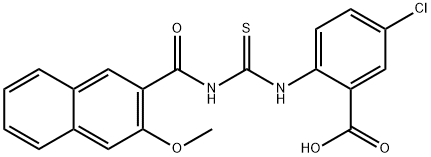 5-CHLORO-2-[[[[(3-METHOXY-2-NAPHTHALENYL)CARBONYL]AMINO]THIOXOMETHYL]AMINO]-BENZOIC ACID,532956-14-2,结构式